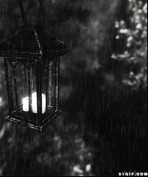 雨中烛光动态图:烛光,蜡烛,下雨,吊灯