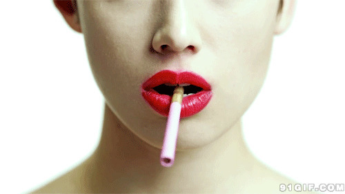 口含香烟动感图片:香烟,彩色