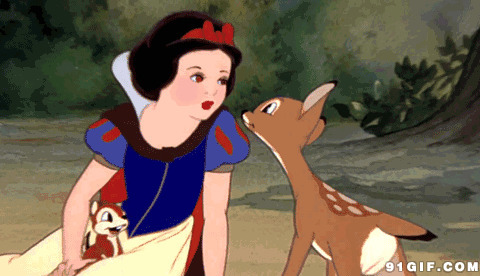动漫童话动态图:童话,梅花鹿,公主