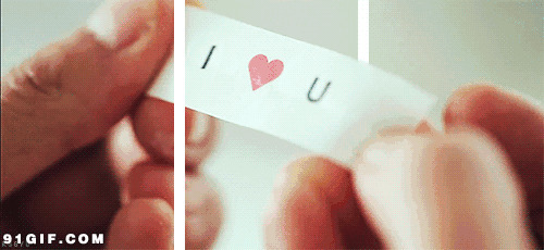 我爱你的字条动态图:纸条,我爱你
