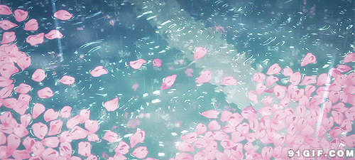花瓣漂浮水面卡通图片