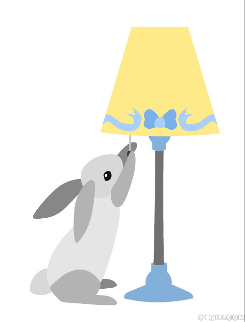 开灯关灯卡通图片:关灯,开灯,兔子