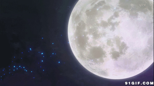 月亮星辰卡通动态图:星星,月亮