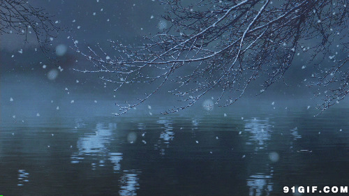 河中落雪唯美动态图:落雪,飘雪