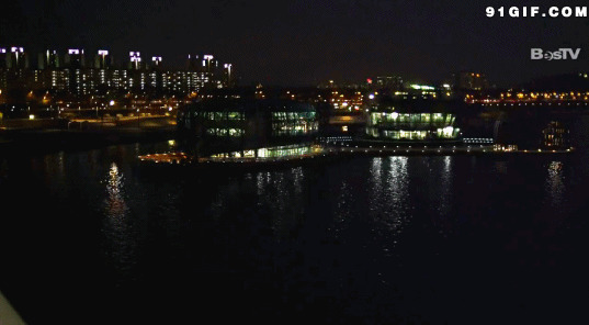 海港灯光夜景动态图片