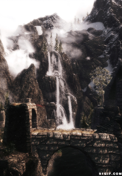 梦幻城堡山水动态图片:山水,高山