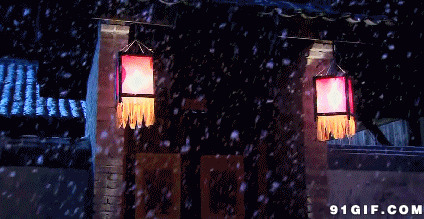 大雪纷飞的夜晚动态图:下雪,落雪