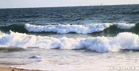 海上后浪推前浪动态图:海浪
