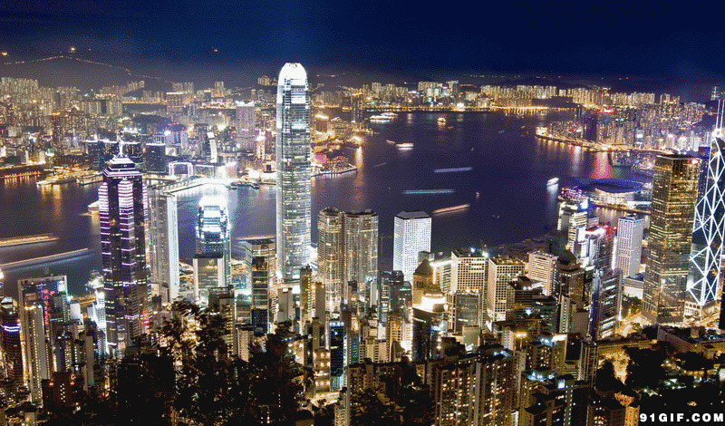 城市高楼繁华夜景图片