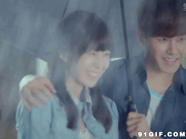 撑伞情侣雨中浪漫图片:撑伞,下雨