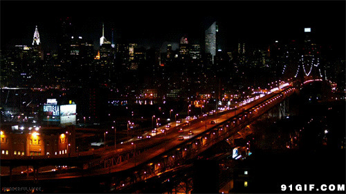 高架桥绚丽夜景动态图:夜景