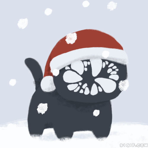卡通圣诞猫动态图片:圣诞节