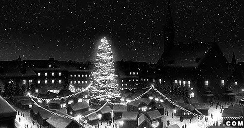 飘雪圣诞夜动态图片:圣诞树