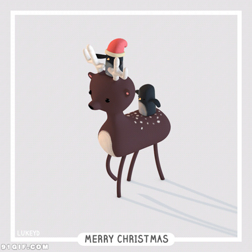 小企鹅过圣诞动漫图片:圣诞快乐