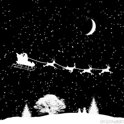 圣诞节圣诞老人飞天动漫图片