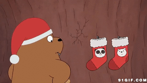 小熊过圣诞节的烦恼动漫图片:圣诞节