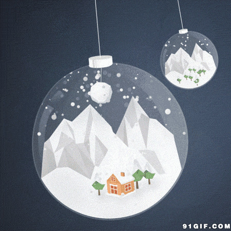 圣诞饰品水晶球卡通图片