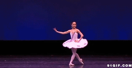 小女孩舞台芭蕾舞动态图:芭蕾舞