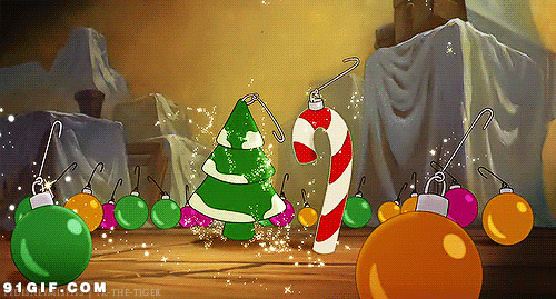 卡通圣诞树跳舞动态图