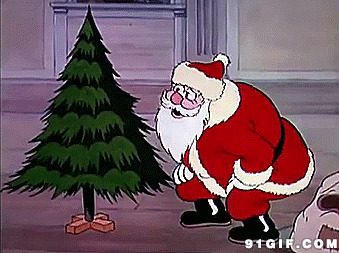圣诞老人的圣诞树动漫图片