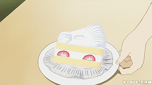 品尝草莓蛋糕动漫图片:蛋糕