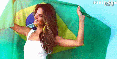 举巴西国旗拍照动态图:国旗