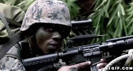 黑人陆战队员动态图片:战士
