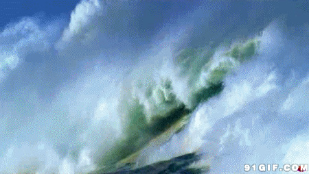 翻滚的浑浊海浪图片