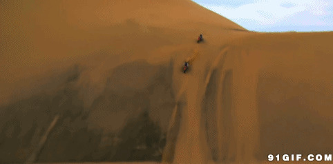 摩托车队穿越沙漠图片:沙漠