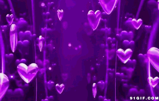 变幻的紫色爱心唯美图片
