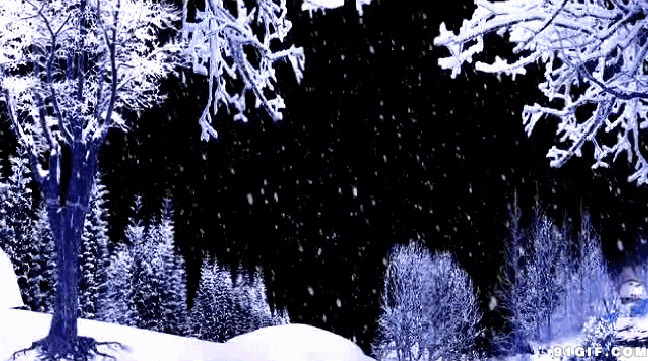 卡通雪景动态图片:雪景,下雪