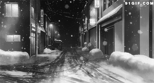 大雪纷飞的街道图片:下雪,街道,飘雪