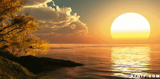 太阳余晖照亮湖面图片:太阳,水波