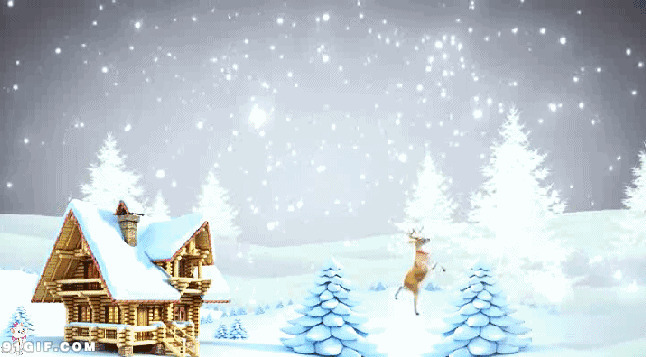 平安夜小鹿跳舞图片:平安夜,小鹿,下雪