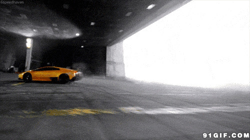 黄色跑车漂移图片:汽车,漂移