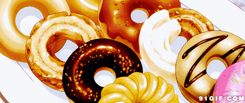 各色美味甜圈圈动画图片:美味,美食