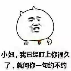小妞 我已经盯上你好久了 就问你一句约不约表情图片