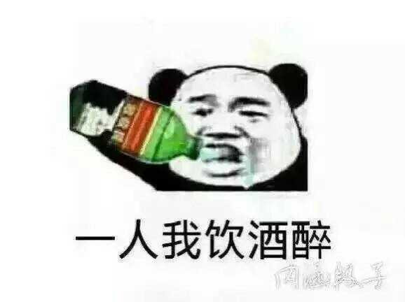 一人我饮酒醉表情图片