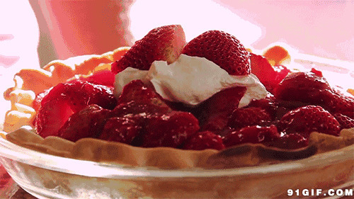 一盘草莓水果动态图:草莓,美食