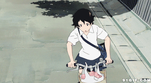 小青年跨上自行车卡通动态图:自行车,骑车