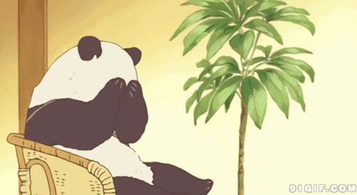 小熊猫害羞撒娇卡通动态图