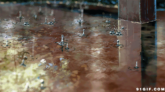 雨水滴落地面卡通图片:水滴,下雨