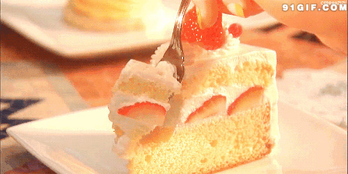 刀叉吃蛋糕动态图片:蛋糕,美食