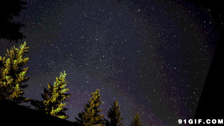 美丽的夜空星光璀璨动态图:风景,夜景,夜空