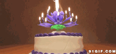 生日蜡烛动态图:生日蛋糕
