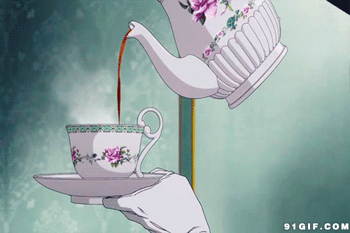 请喝一杯热茶水动态图:茶水,茶壶,茶杯