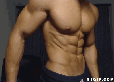裸身男人秀健壮腹肌动态图:健美,腹肌,猛男