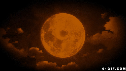 月圆之夜动态图:月亮
