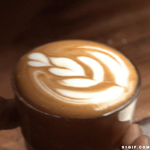 咖啡杯里倒牛奶动态图:咖啡,唯美