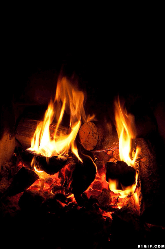 土灶干柴燃烧动态图:燃烧,木材,火焰